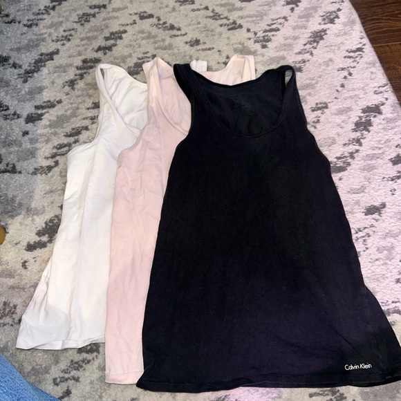 Calvin Klein Basic Cotton Tank Tops Assorted Colors Black, White, Pink, Gray - Picture 2 of 2